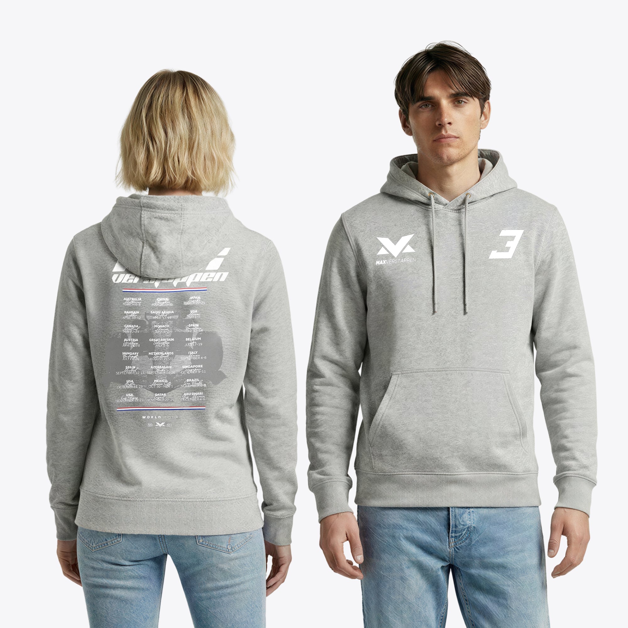 Sweat à capuche MV World Tour - Gris - unisexe Taille: S