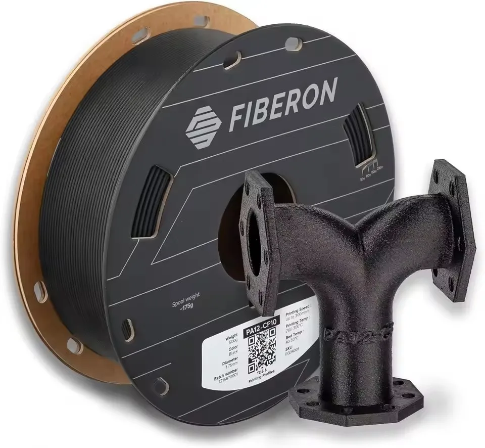 Polymaker Fiberon PA12-CF10 Nylon Filament 1,75mm 0,5kg 10% Kohlefaser Hochfestes Engineering 3D-Druckmaterial Image