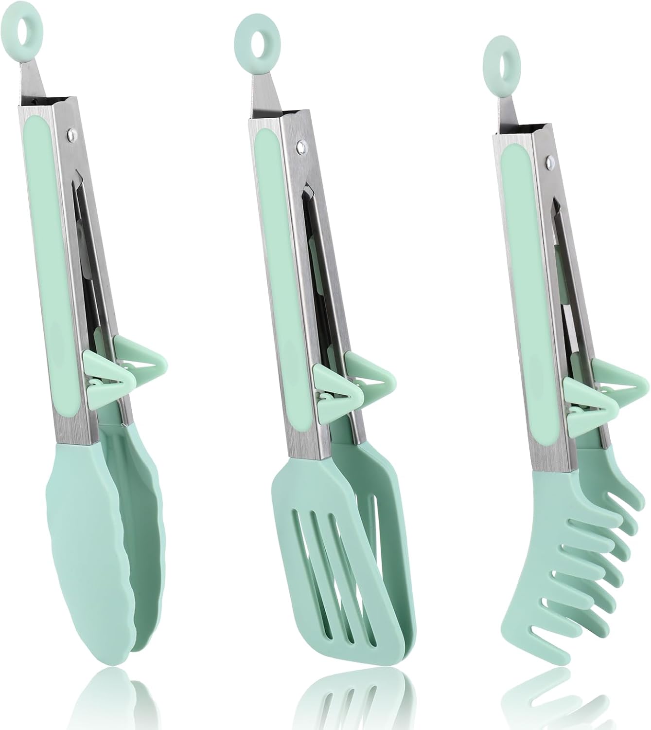 Pinze Da Cucina In Silicone, Pinze Da Barbecue In Silicone Verde In 3 Pezzi, Pinze Da Cucina In Acciaio Inossidabile, Pinze Da Cucina, Pinze Per Pasta Senza Bpa, Pinze Da Cucina, Pinze Da Cucina