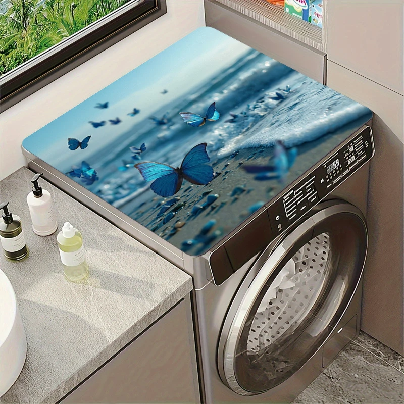 Simple Washing Machine Dust Cover, Water-Absorbing, Quick-Drying And Easy-To-Clean Washing Machine Cover Pad, Home Decoration