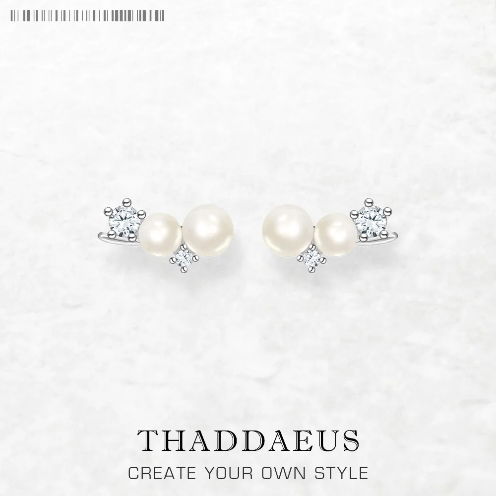 Ohrkletterer, Schneeperle, Zirkon, Europa-Stil, glamouröser feiner Schmuck für Frauen, Winter, romantisches Geschenk aus 925er Sterlingsilber, Super-Angebote Image