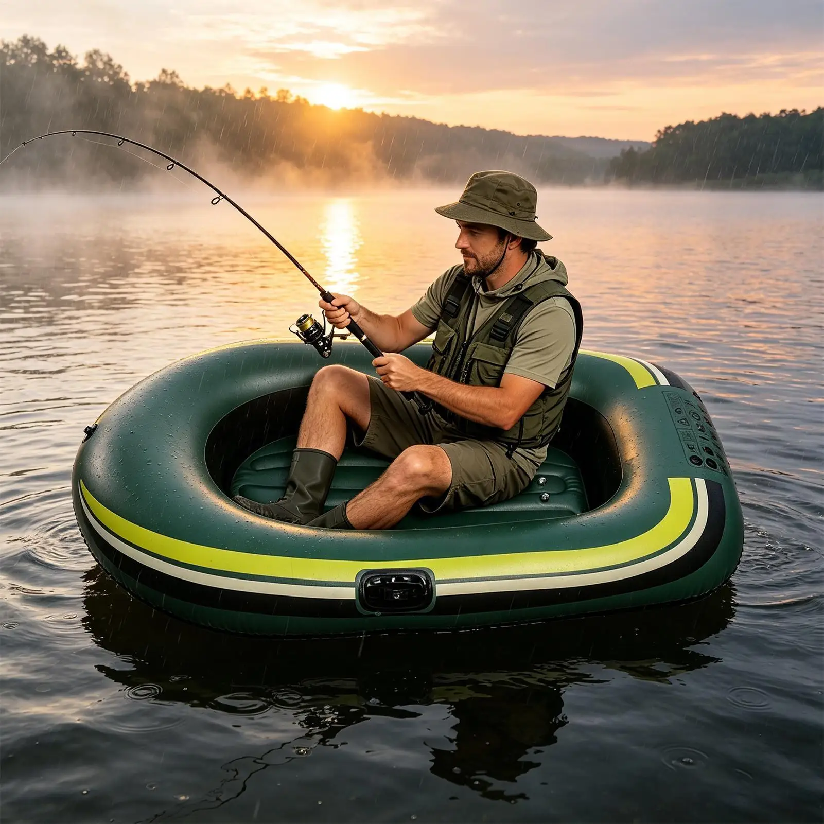 Hochbelastbares, aufblasbares Boot, verdickt, rutschfest, auslaufsicher, Familien-Schlauchboot für Pool, See, Erwachsene, Kinder, Strand, Fluss, Outdoor, Sommer Image