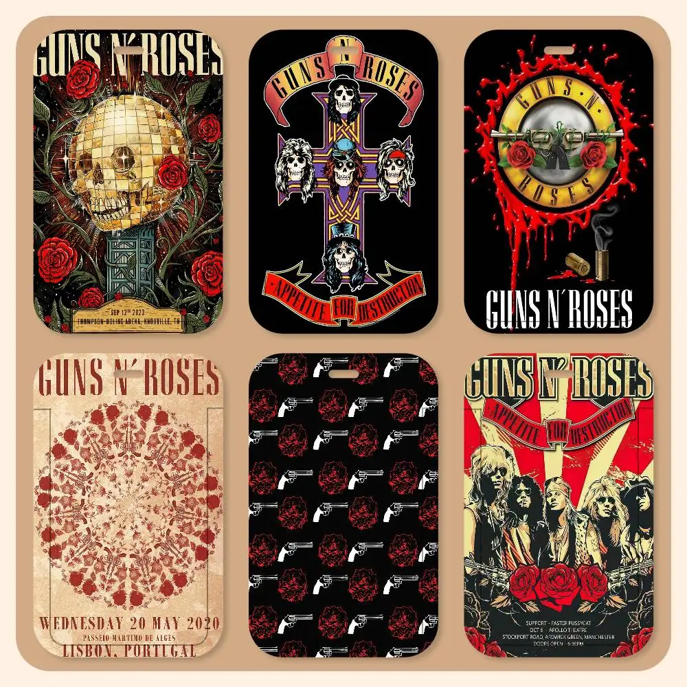 Vintage Rockmusik-Band G-Guns N Roses Schlüsselband-Kartenhalter Studentenausweishalter Halsband-Kartenhalter Kontrollzubehör Geschenke Image