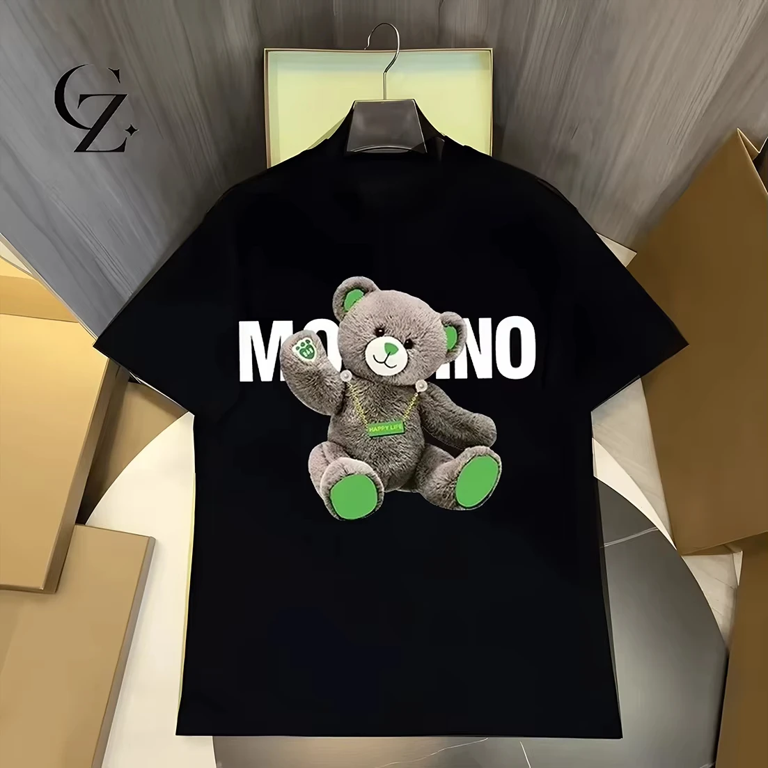Frühling/Sommer 2026 Damen T-Shirt Luxus Bedrucktes O-Neck Top Muster Kurzarm Hip-Hop T-Shirt Eltern-Kind-Outfit T-Shirt