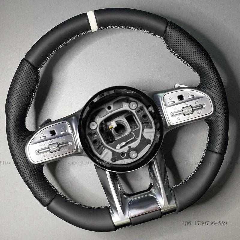 Leder-Carbonfaser-LED-Lenkrad passend für Benz W211 W212 W213 W221 W463 W464 C217 W221 W222 W204 W205 W206 W218 W447 W463 Image