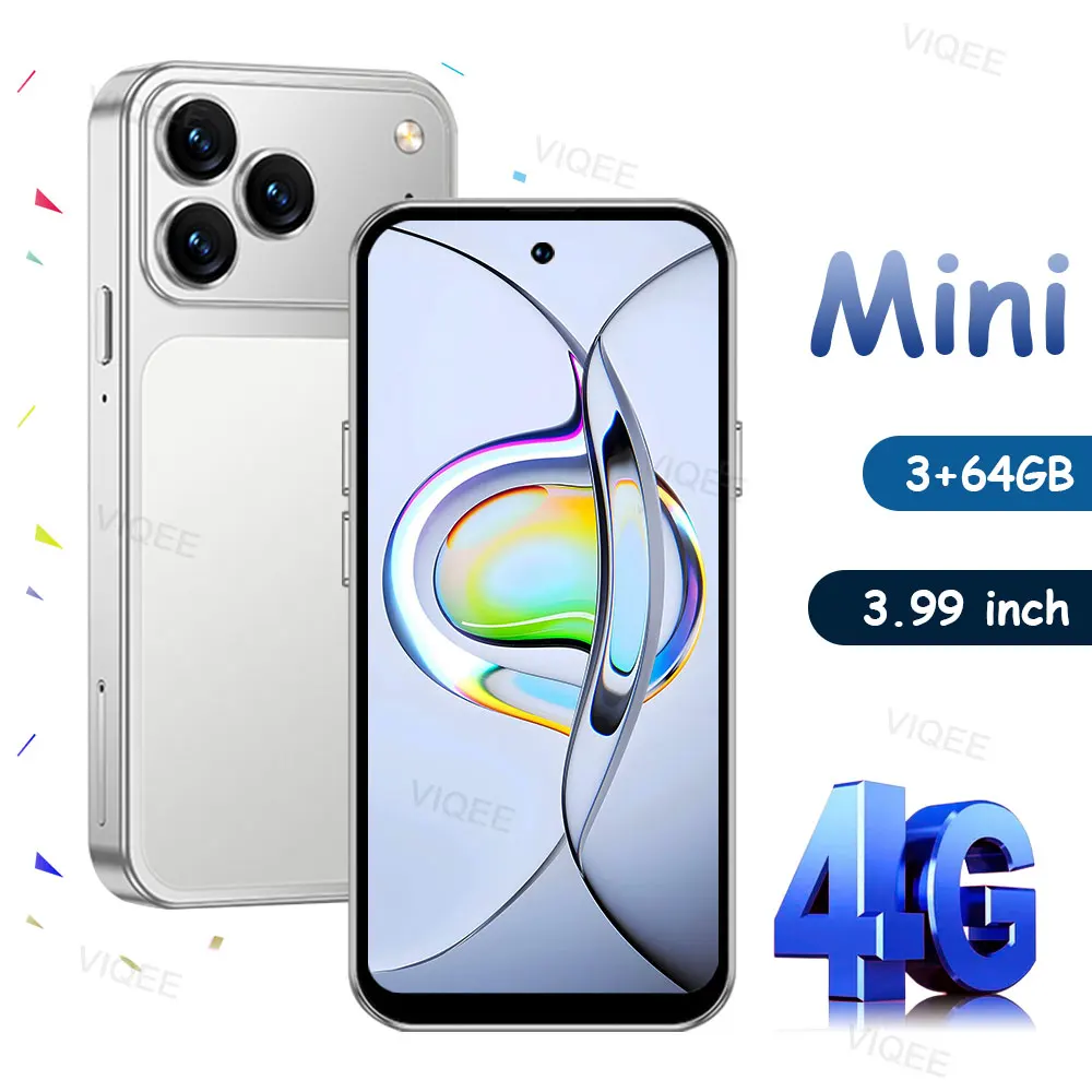 2026 Neues 17 Pro Mini Handy, Mini-Smartphone 4G, Smartphone mit 3,99 Zoll HD-Display, Dual-SIM, kleines Mobiltelefon, Quad-Core, 64 GB ROM Android Smartphone, kleines Smartphone