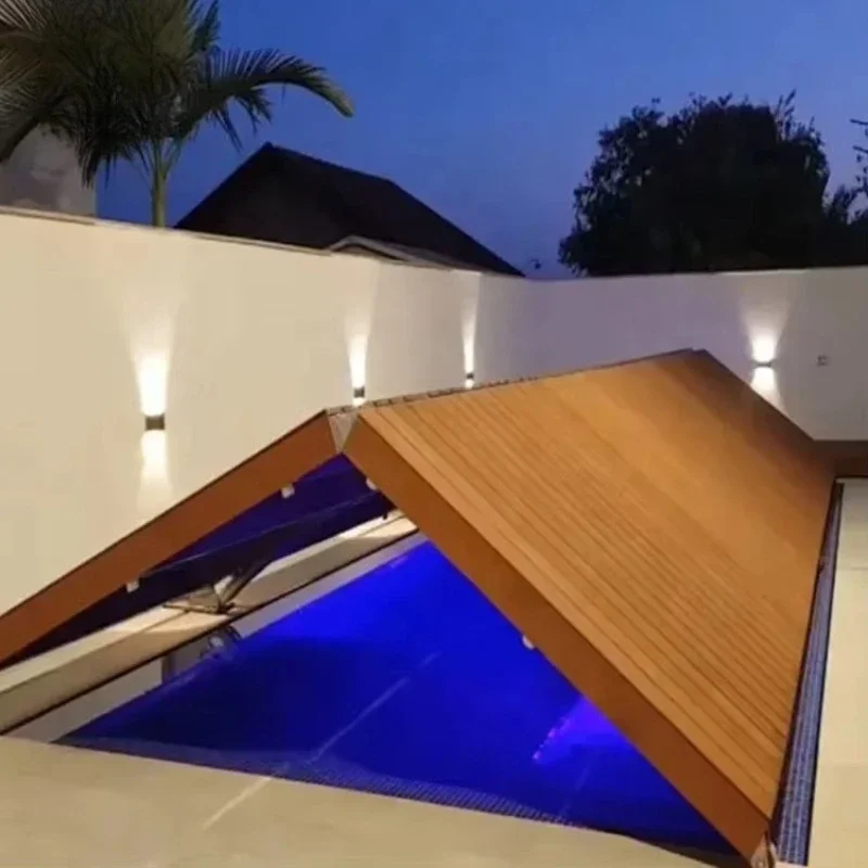 Premium Faltbare Automatische Poolabdeckung/Pool-Deck/Pool-Zaun-Aufbewahrung für Außenpools Image