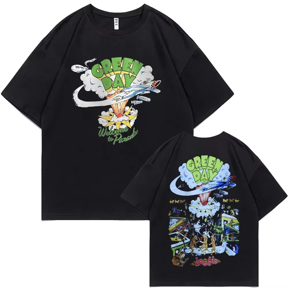 Punk Band Green Day Dookie T-Shirt Herren Damen Klassisches Gothic Vintage Rock T-Shirt Männliches Hip-Hop Oversized T-Shirt 90er Streetwear
