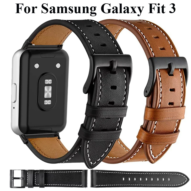 Lederarmband-Schlaufe für Samsung Galaxy Fit 3 Correa Damen Herren Armband Vintage Lederarmband für Samsung Fit 3 Band Zubehör Image