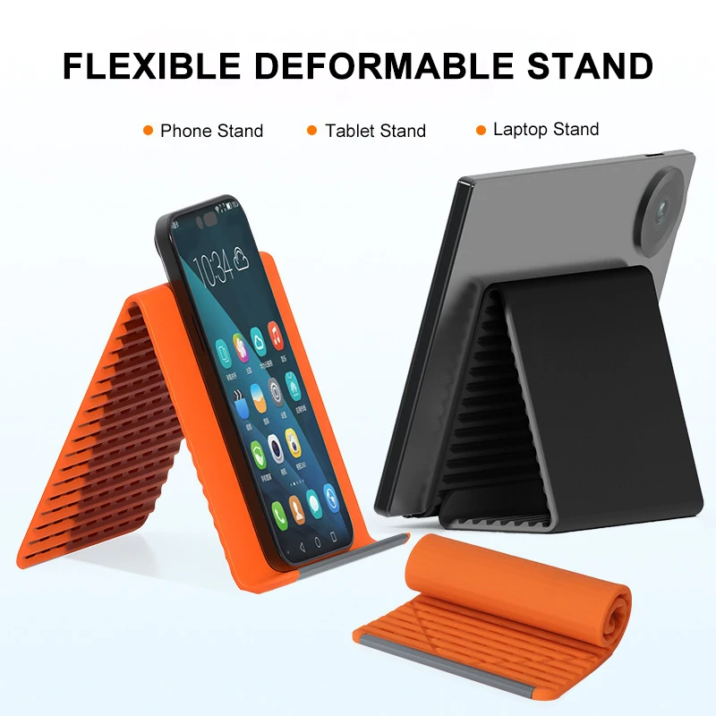 Flexibler Faltbarer Silikon-Handyständer Tragbarer Verstellbarer Universeller Halter für Desktop Tablet Laptop Reise Büro Zubehör Image