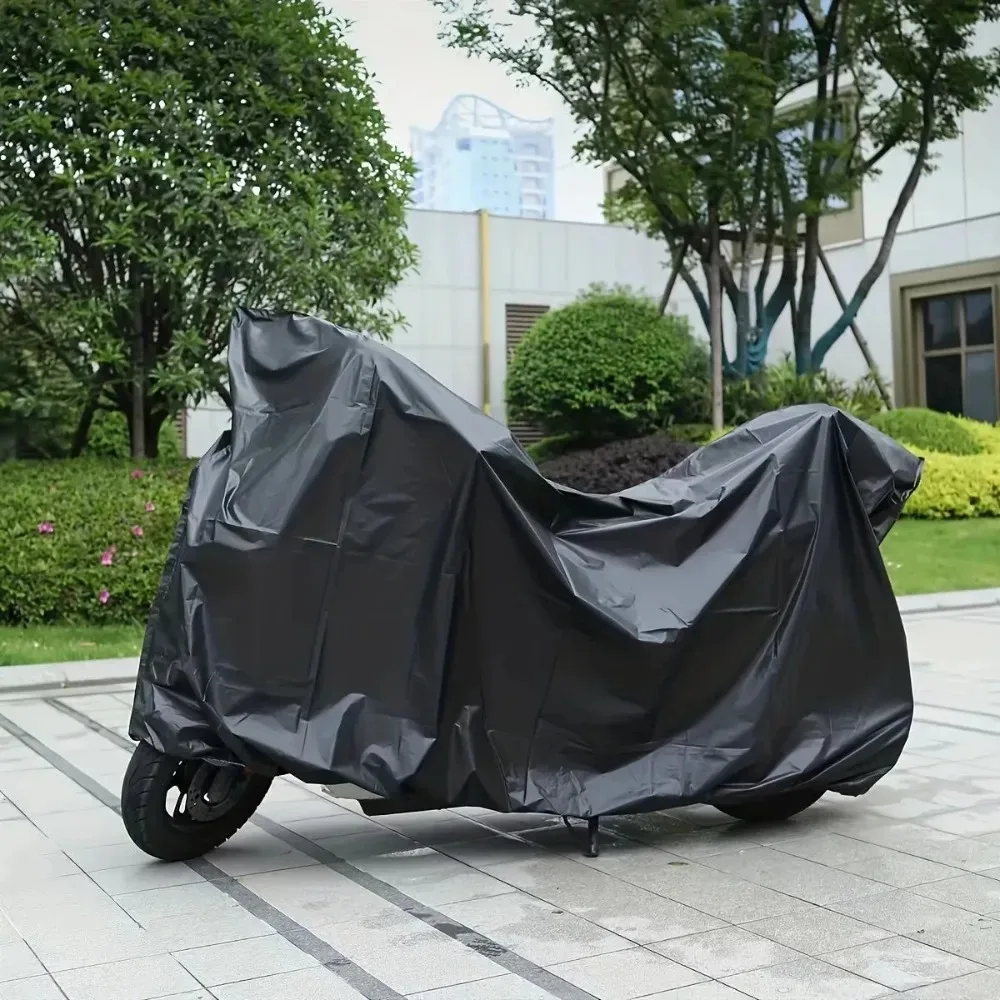 Universelle Motorradabdeckung, sonnenfest, staubdicht, wasserdicht, für Fahrrad, Roller, Elektromobil, UV-Schutz, reflektierende Streifen Image