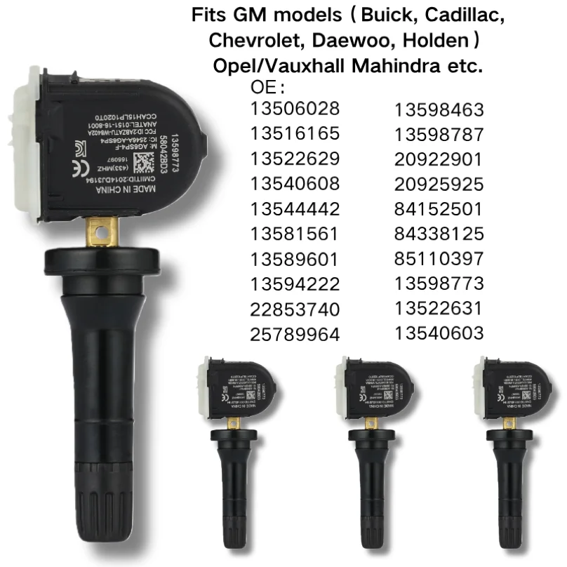 OE 13506028 13598773 13516165 13522631 TPMS-Sensor Vorprogrammiert für Opel Antara Meriva Vauxhall Holden Image