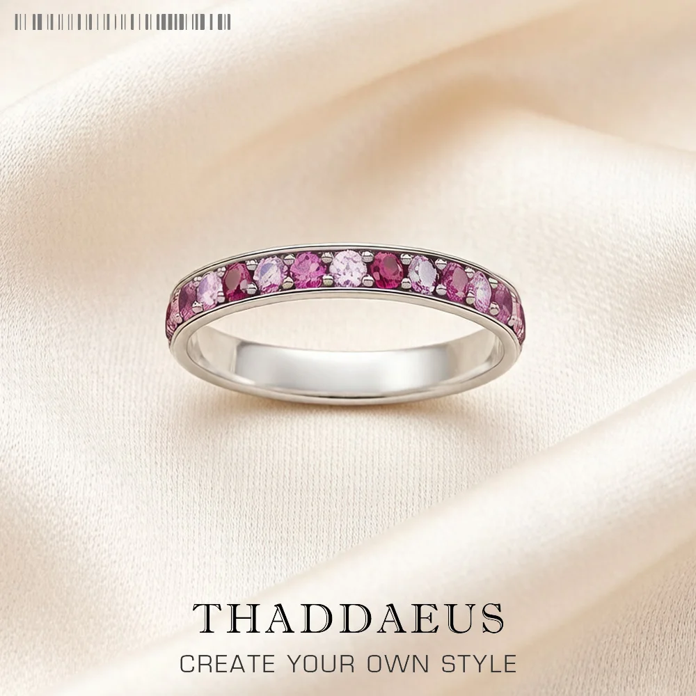 Ring-Eleganz, bunte Steine, Europa, romantischer edler Schmuck für Frauen, brandneues Geschenk aus echtem 925er-Sterlingsilber Image