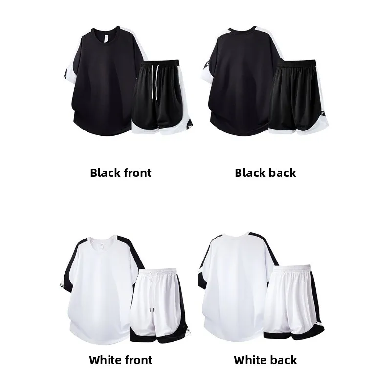 Sommer Outdoor Radsport-Sportbekleidungsset für Herren Modisches Lockeres Bequemes Atmungsaktives Kurzarm-T-Shirt und Shorts Set Image