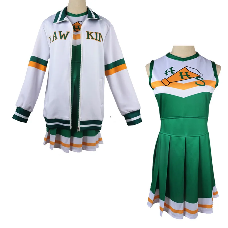 Unisex Rot-Weißes Cheerleader-Kostüm 80er Vintage Sportteam-Uniform Halloween Karneval Rollenspiel-Anzug Kurzarm-Oberteil und Rock