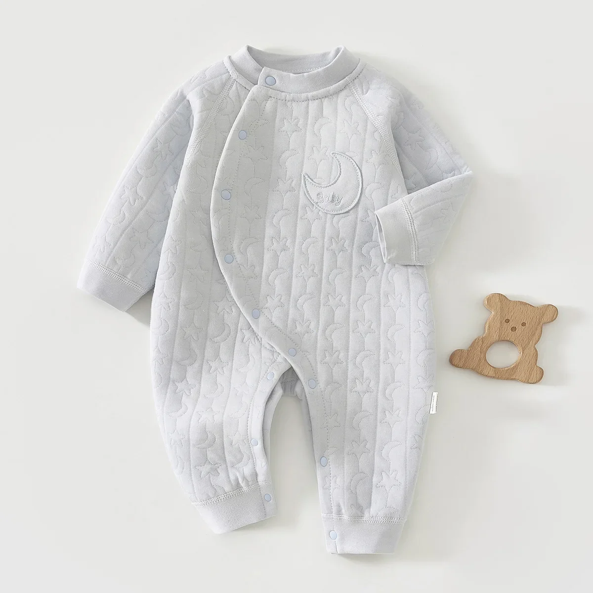 2026 neue Neugeborenen Baumwolle Strampler 0-2Y Infant Mond Sterne Gedruckt Schräge Taste Overall Weiche Verdicken Baby Mädchen Jungen Body Image