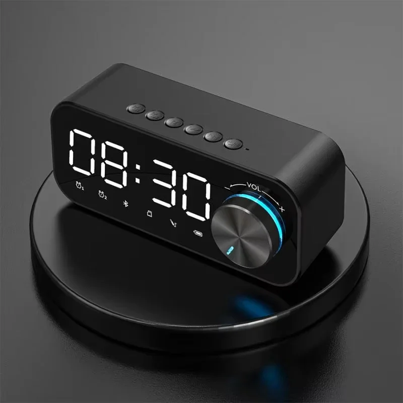MP3-Wecker, UKW-Radio und Multifunktions-Musikplayer, kabelloser Bluetooth-Lautsprecher, LED-Anzeige, Stereo-Bass-Bluetooth-Lautsprecher Image
