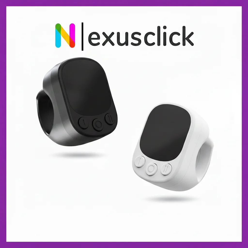 Bluetooth Smart Finger Ring Wireless Mouse, tragbare Maus mit Scrollfunktion, E-Book-Seitenwechsler, Kamera-Auslöser-Maus für iOS Android Smartphones. Image