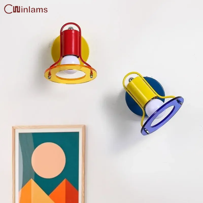 Mittlere Antike Farbe Wand Lampe Kinderzimmer Schlafzimmer Nachttisch Lampe Nordic Rotierenden Wohnzimmer Gang Dekorative Wand Lampe