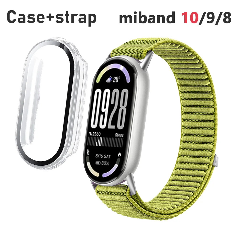 Displayschutzfolie für Xiaomi Mi Band 10 9 8 bfc schützende harte PC-Stoßstange aus gehärtetem Glas + Abdeckung Mi Band 10 Hülle Image