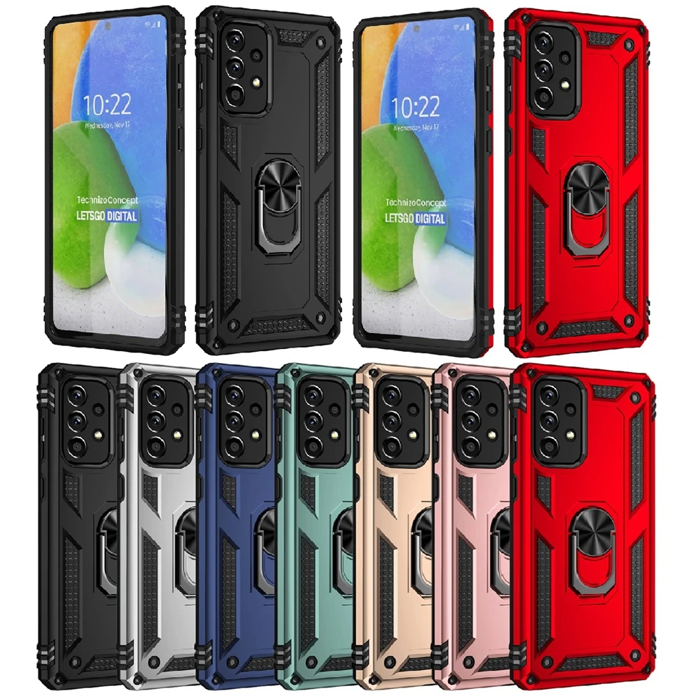 Panzerhülle für Samsung Galaxy A73 A72 A56 A54 A53 A52 A51 A42 A41 A36 A35 A34 A33 A32 A26 A17 A16 A07 A06 4G 5G 360 ° Ringhalter Image