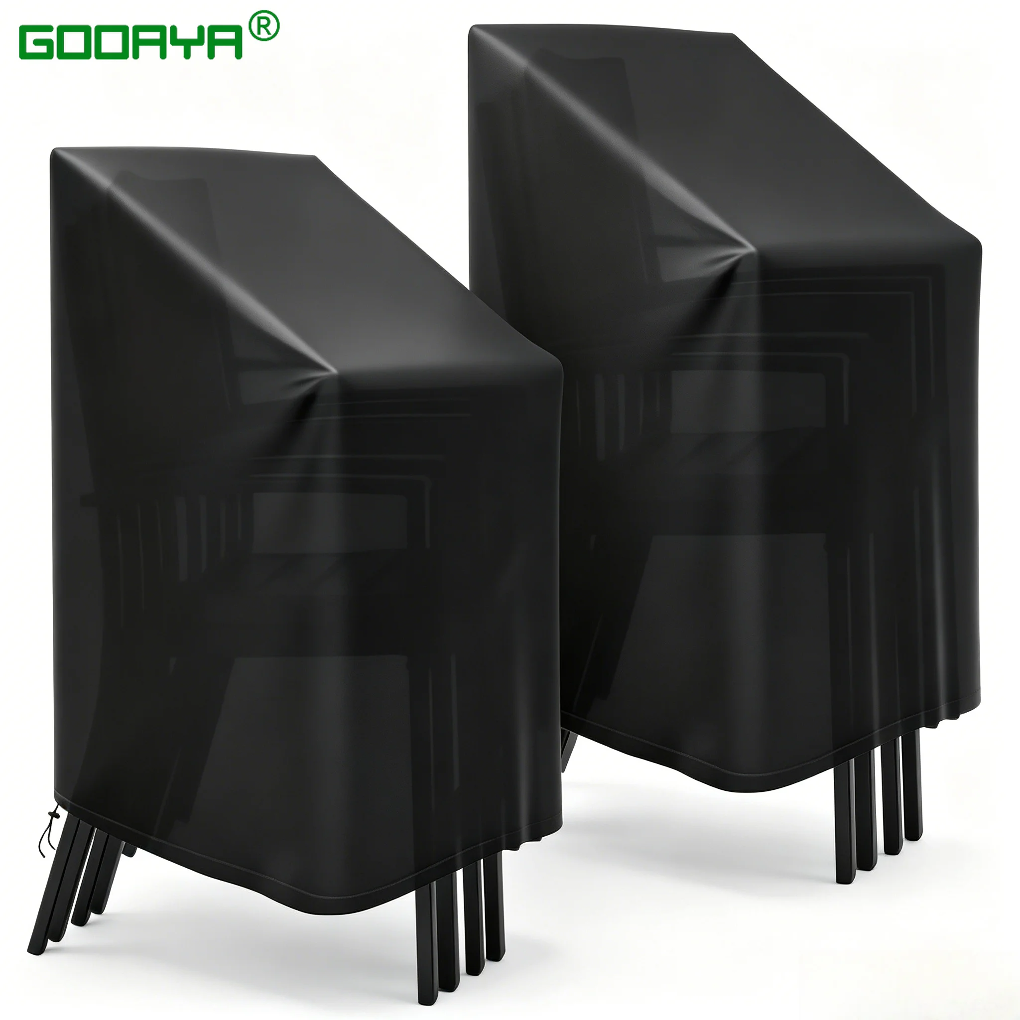 Stacking Outdoor Chair Cover Waterproof 210D Rain Snow Dust Wind-Proof Anti-UV, Outdoor Garden Yard Chair Cover