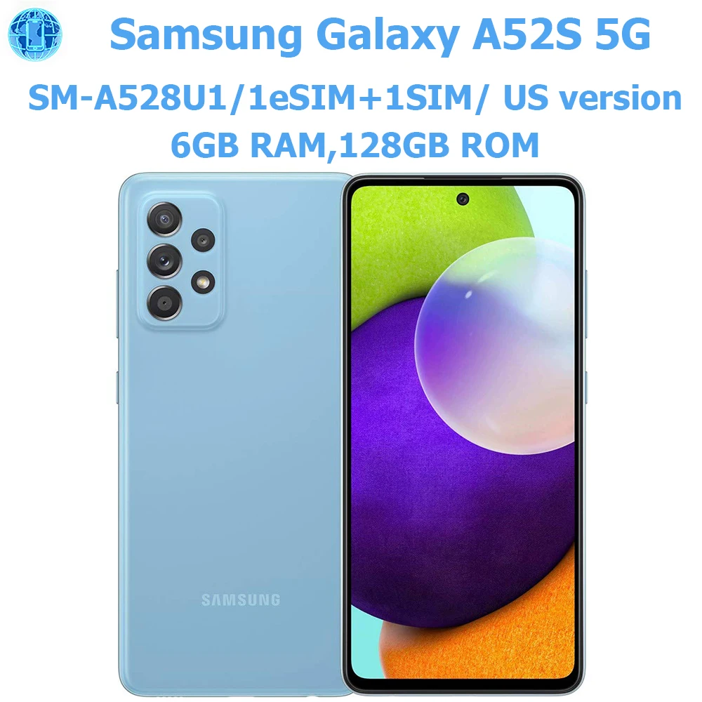 Samsung Galaxy A52S 5G Android Smartphone 6.5-inch US Version 6GB RAM 128GB Samsung Smartphone 64MP NFC 4500mAh Original Unlock