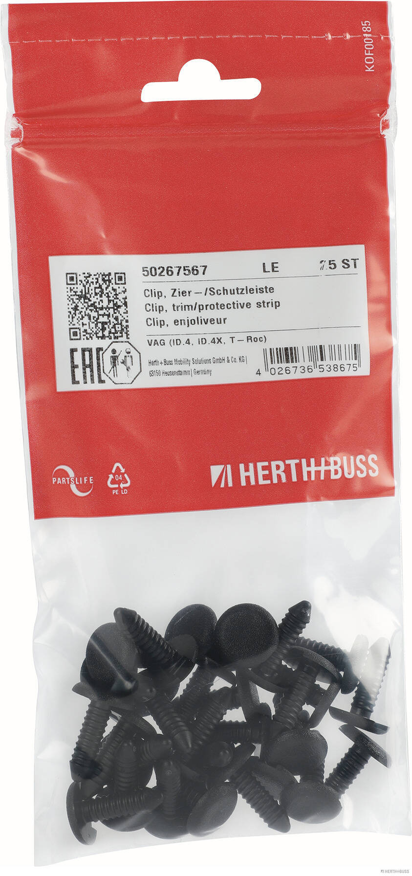 HERTH+BUSS ELPARTS Clip, Zier-/Schutzleiste 50267567 radseitig für CUPRA Image