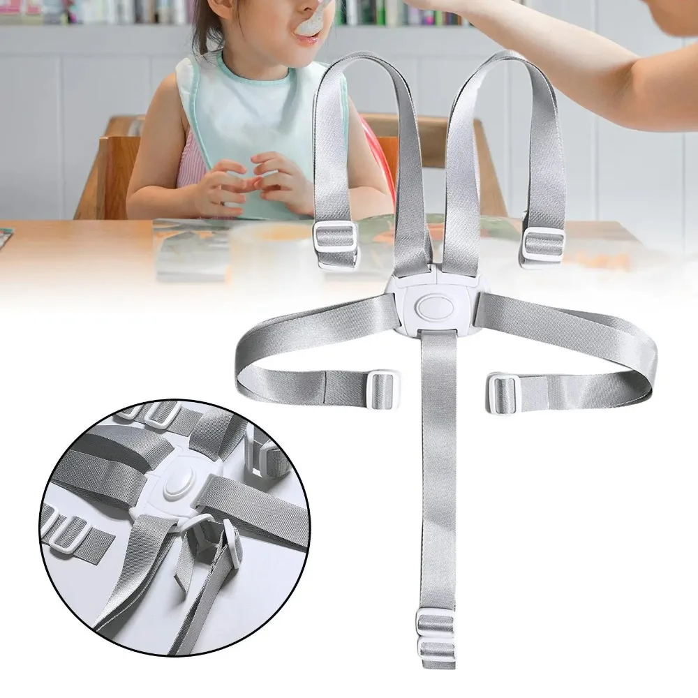 Verstellbarer universeller Baby-Sicherheitsgurt mit 5-Punkt-Gurt, fester Fixiergurt für Hochstuhl, Autositz & Liege, sicherer Schutz. Image