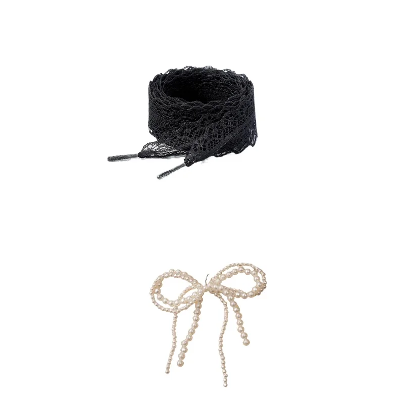 Geflochtene Schnürsenkel aus Spitze, 2,9 cm Breite, ausgefallene flache Schnürsenkel, schwarz-weiße Seidenschnürsenkel für Ballett-Turnschuhe, deutsche Trainingsschuhe Image