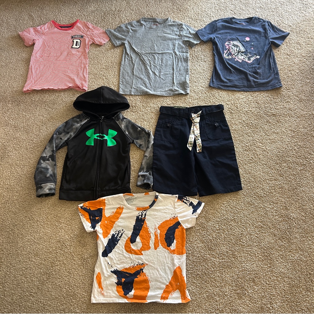 Under Armour Shirts & Tops | Boys Clothing Lot Size 6/7 Under Armour Cat & Jack Shirts Shorts Hoodie Bundle | Color: Black/Green | Size: 10