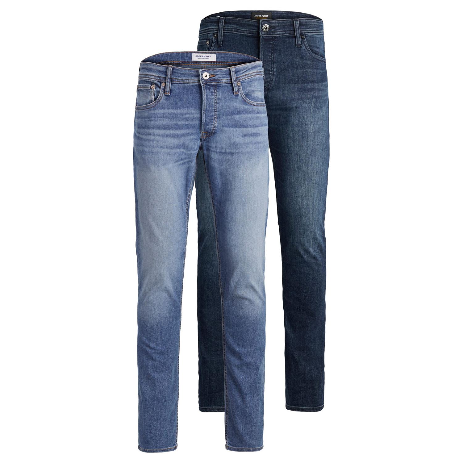 JACK & JONES Herren-Multipack-Jeans, Glenn Original Low Rise & Slim Fit, 2er-Pack, 34 W/32 L