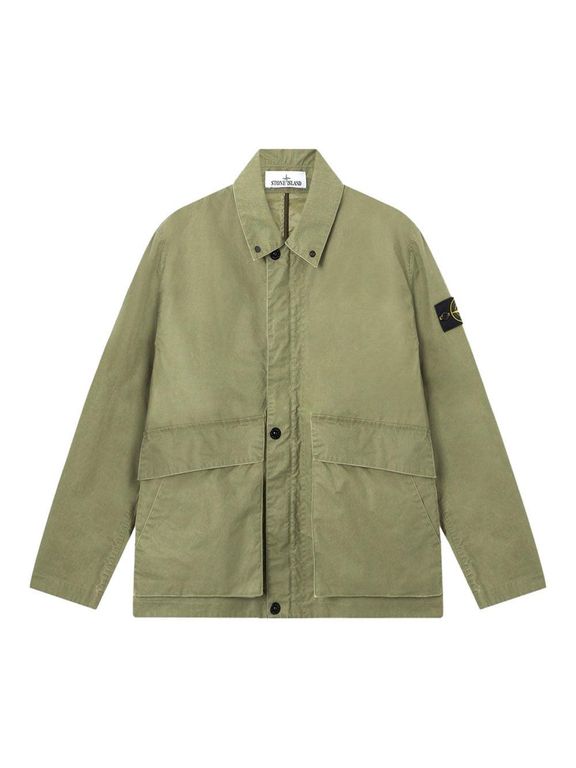 Jacket With Logo - Green - Stone Island Jackets