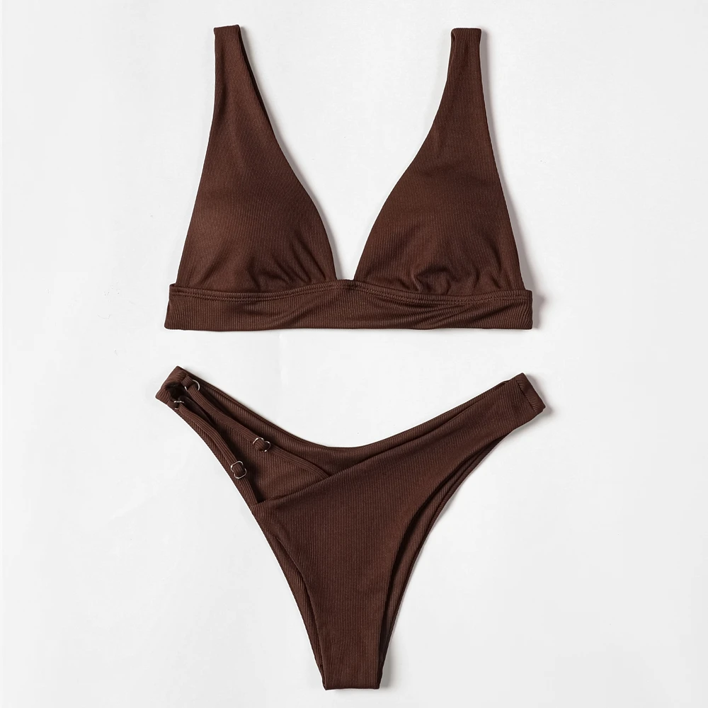 ZTVitality Sexy Braun Bikini Set 2022 Neue Ankunft Padded High Cut Badeanzug Frauen Bademode Sommer Bademode Brasilianische Biquini S-L