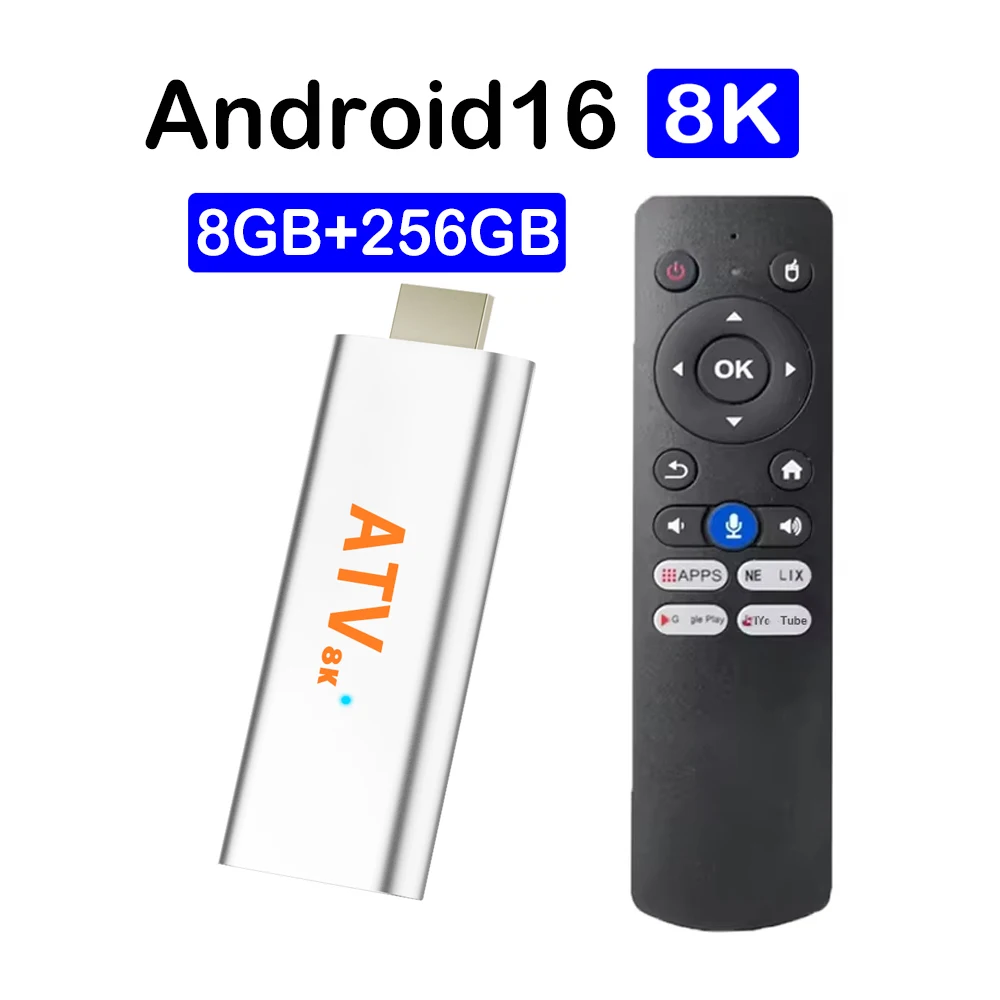 Smart TV Stick 2026 8K Q15 Android16 Sprachfernbedienung Google Assistant H313 Dual WLAN 5G Bluetooth 6.0 8GB 128GB 256GB Set-Top-Box Image