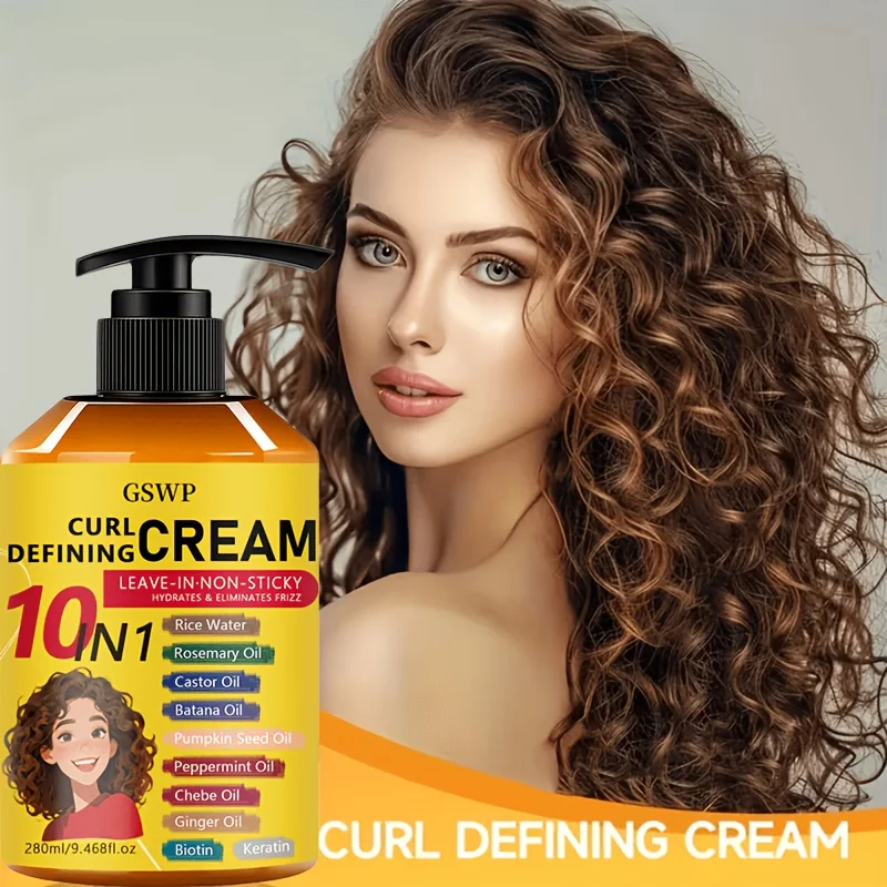 GSWP10-in-1 Locken-Definiercreme: Erzeugt sichtbar federnde, frizz-freie Locken und Wellen mit langanhaltender Elastizität. 280ml Image