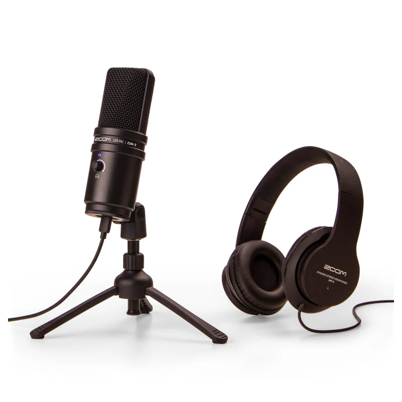 Zoom ZUM-2 Podcast-Mikrofon-Set, Podcast-USB-Mikrofon, Kopfhörer, Stativ, Windschutz, USB-Kabel, für Aufnahmen, Musik, Voice-Over Image