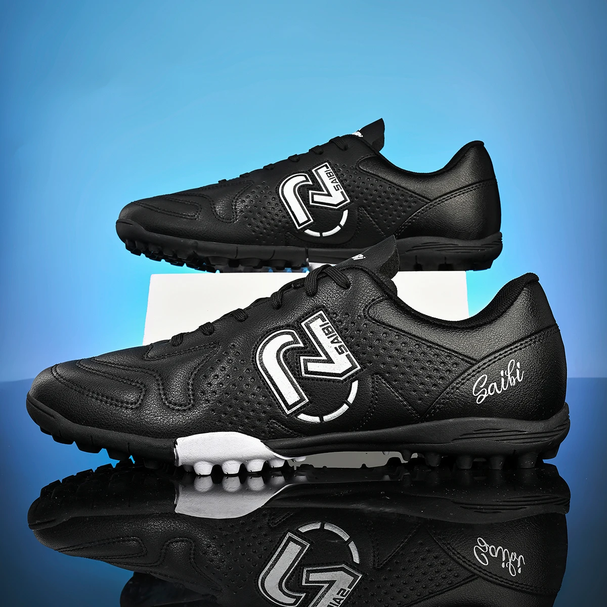 TF Turf Fußballschuhe für Kinder, Jugendliche, Männer und Frauen, atmungsaktive, rutschfeste Trainingsschuhe mit PU-Gewebe und Gummisohle.