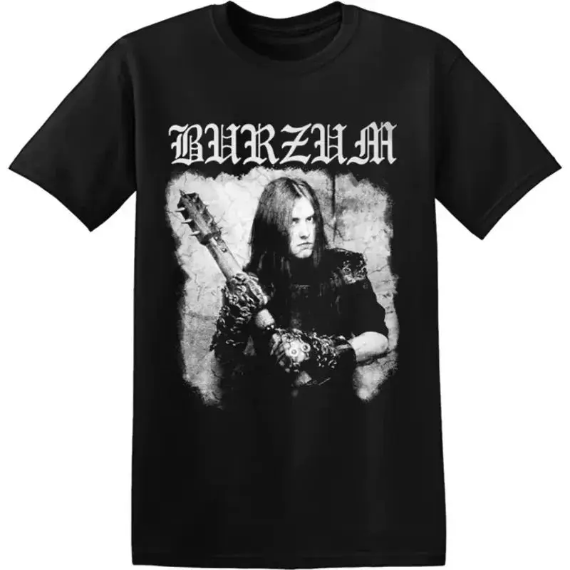 Rock Dark Punk Tops Norwegian Black Metal Band BURZUM Black Short Sleeve Digital Direct Spray Short Sleeve Casual Loose T-shirt