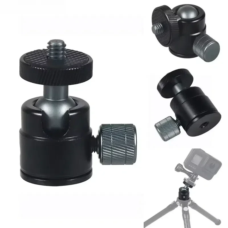 Mini-Kugelkopf mit 1/4-Zoll-Schraubbefestigung, 360° drehbar, für Canon, Nikon, Sony Camcorder, DV, LED-Licht, Halterung, DSLR-Kamera, Stativ-Kugelkopfständer Image