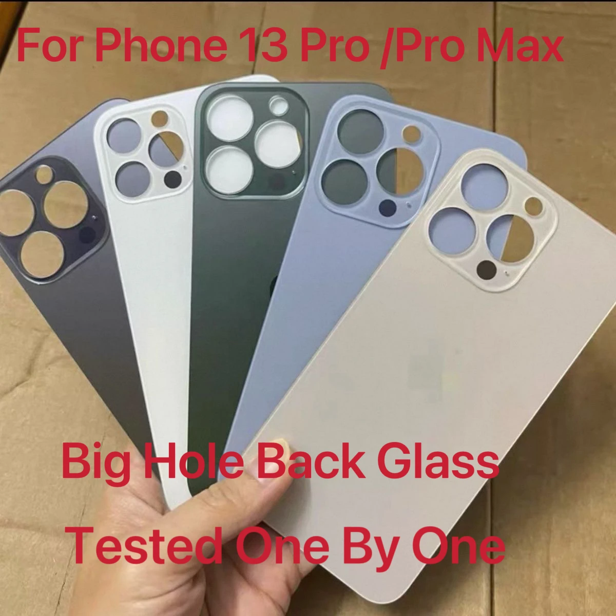 Vetro Posteriore per iPhone 13 Pro Max, Cover Batteria per iPhone 13 Pro, Sostituzione Originale, Scocca Posteriore Colorata con Foro Grande, Vetro Posteriore