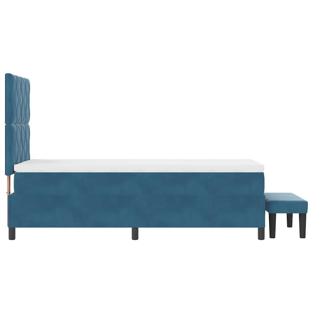 vidaXL Boxspringbett mit Kopfteil Dunkelblau 200 x 100 cm Samt Image
