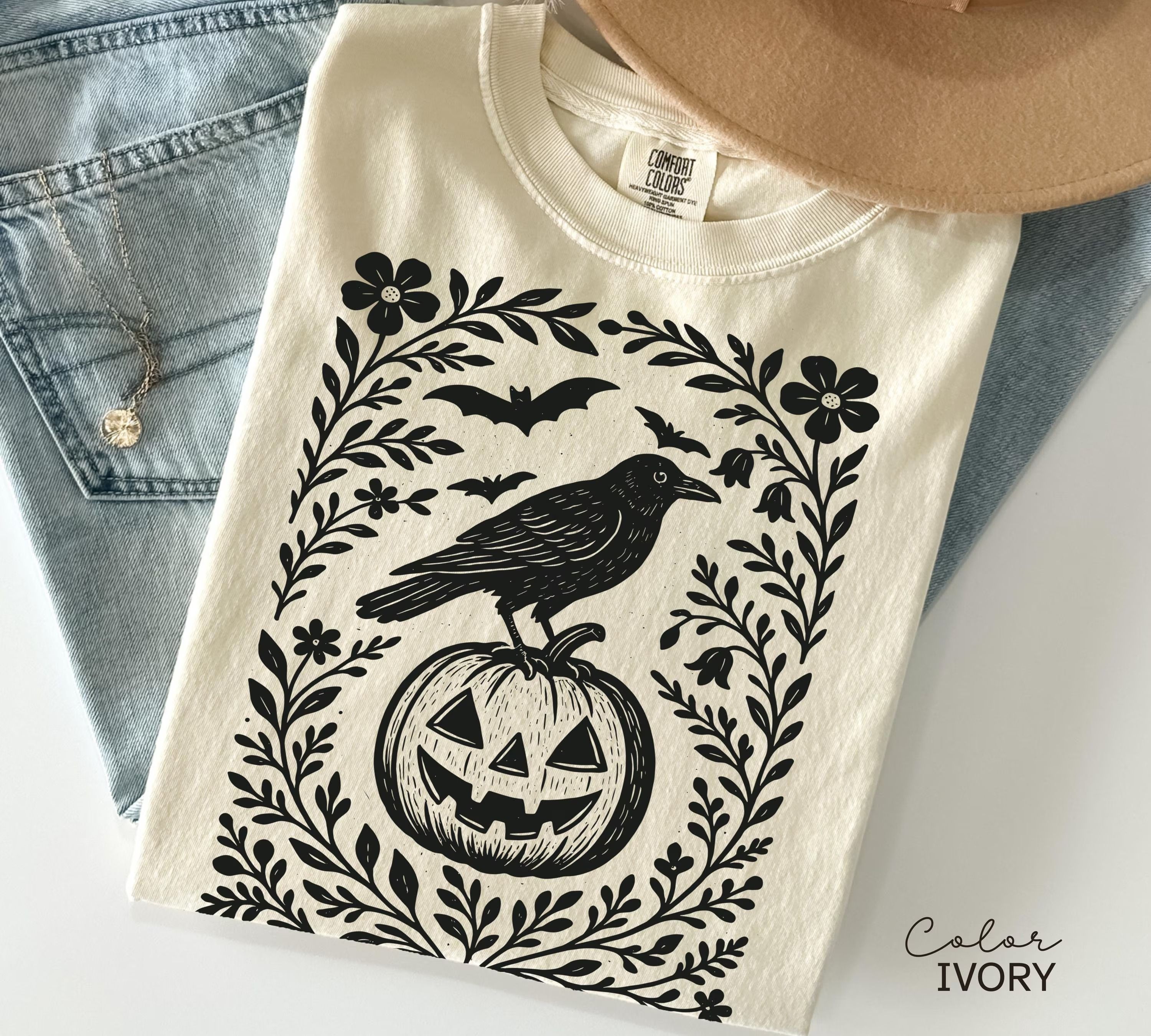 Halloween Raven Pumpkin Shirt Spooky Crow Graphic Tee Cottagecore Fall Witchy Halloween T Shirt Gothic Autumn mauve 2xl t Shirt