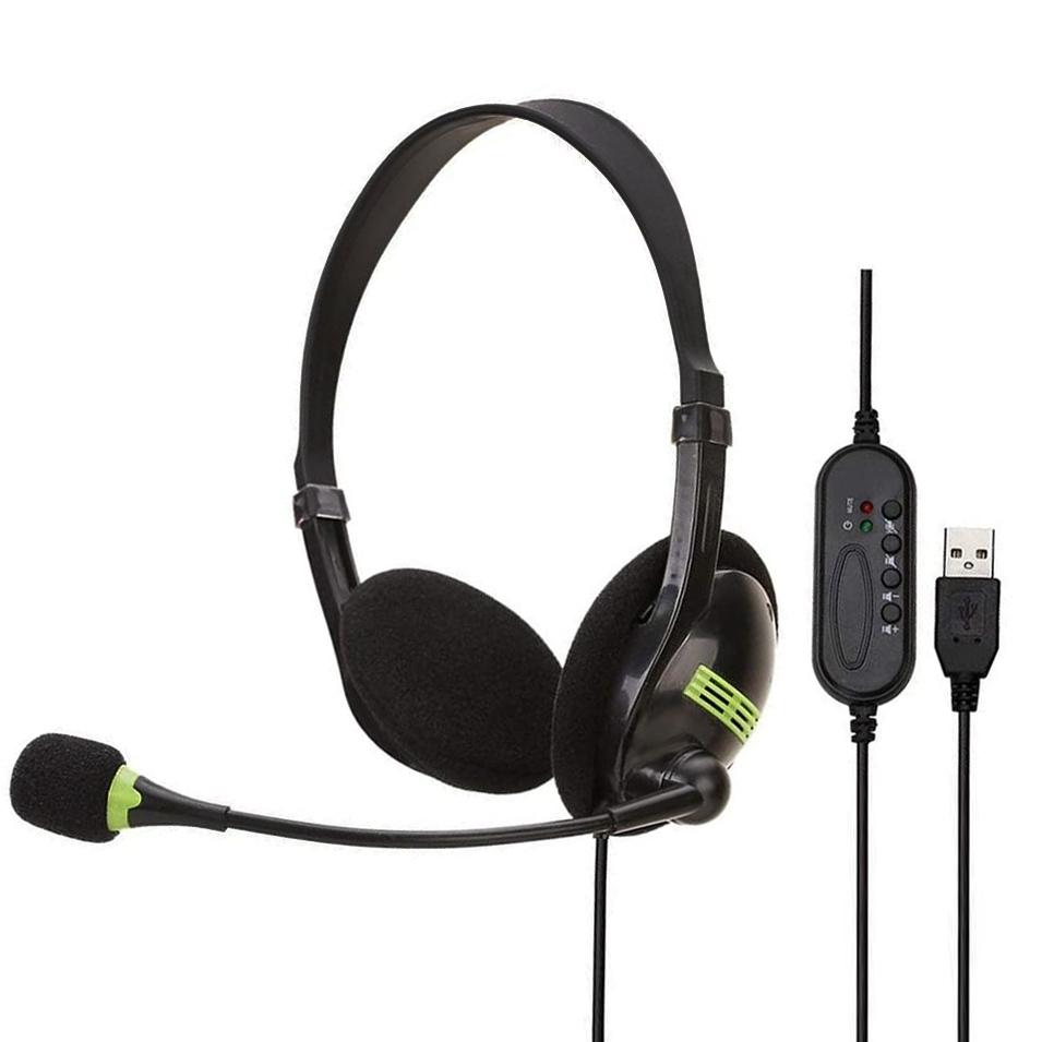 USB Gaming Aviation Headset With Mic For PC, Immersive Stereo Computer Headphones USB Gaming Aviation Headset With Mic For PC, Immersive Stereo Computer Headphones