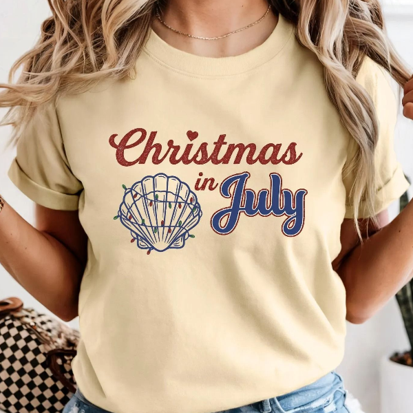 Christmas In July Tropical Beach Patriotic Summer Graphic Tee green 3xl sweatshirt