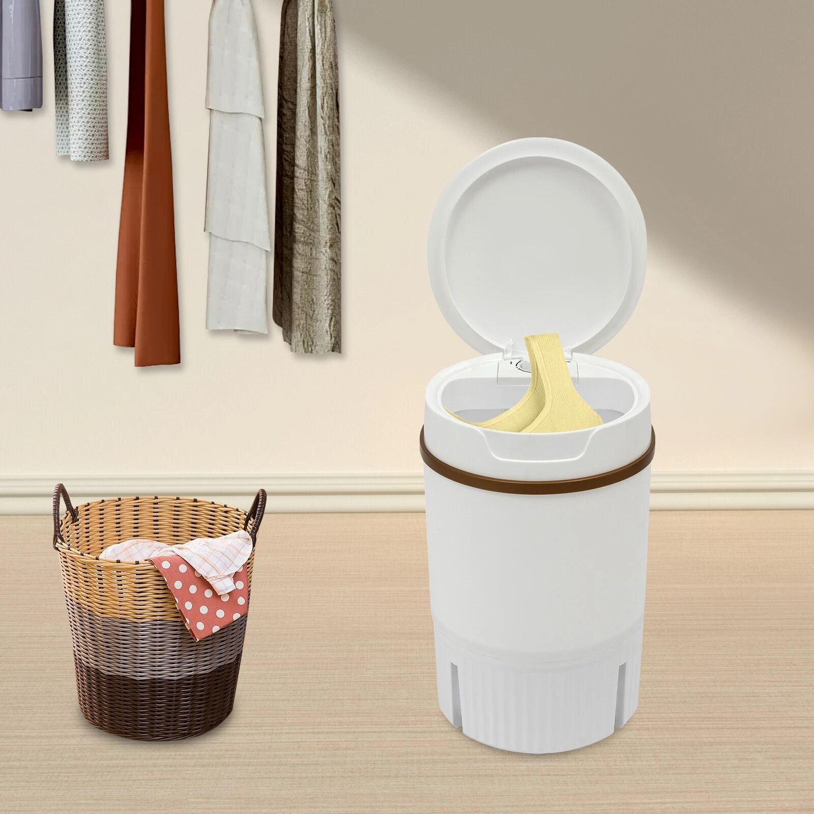 Portable Mini Washing Machine With Drainage Basket Compact Washer For Small Loads Portable Mini Washing Machine With Drainage Basket Compact Washer For Small Loads