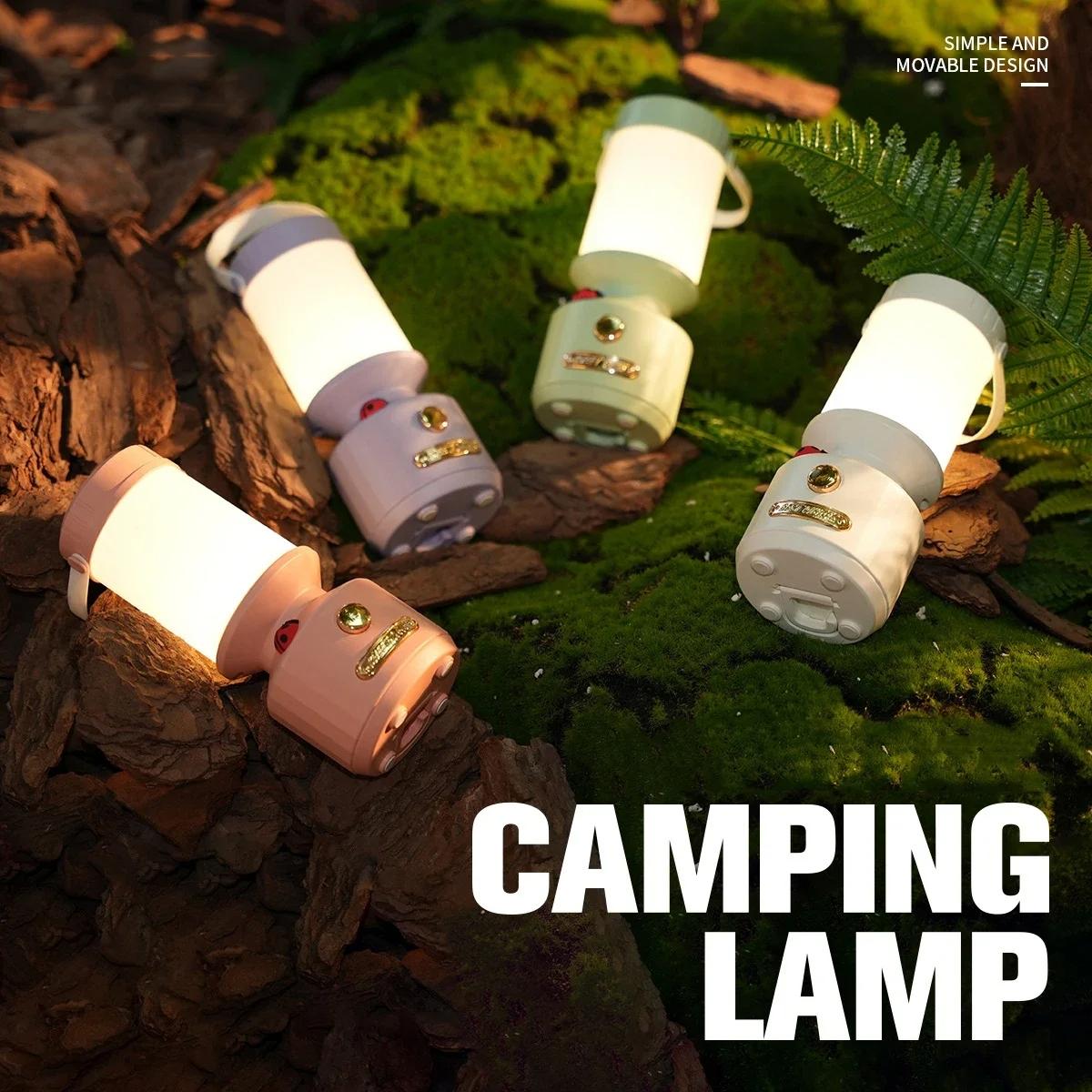 Rechargeable LED Bedside Lamp With Touch Dimming & Portable Camping Ambient Light purple