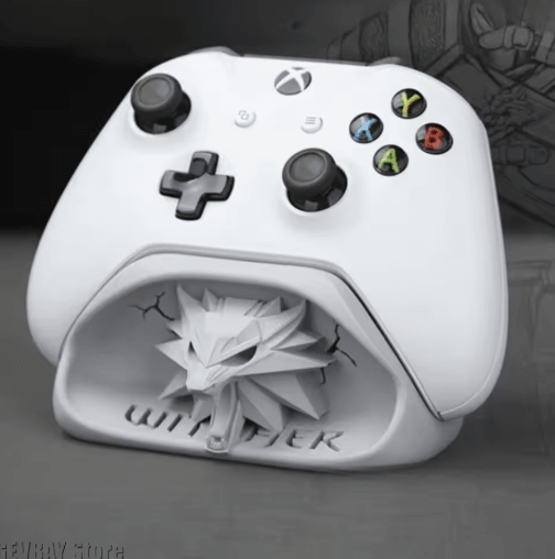 Wizard Wolf Head Controller Stand For Xbox Gamepads silver