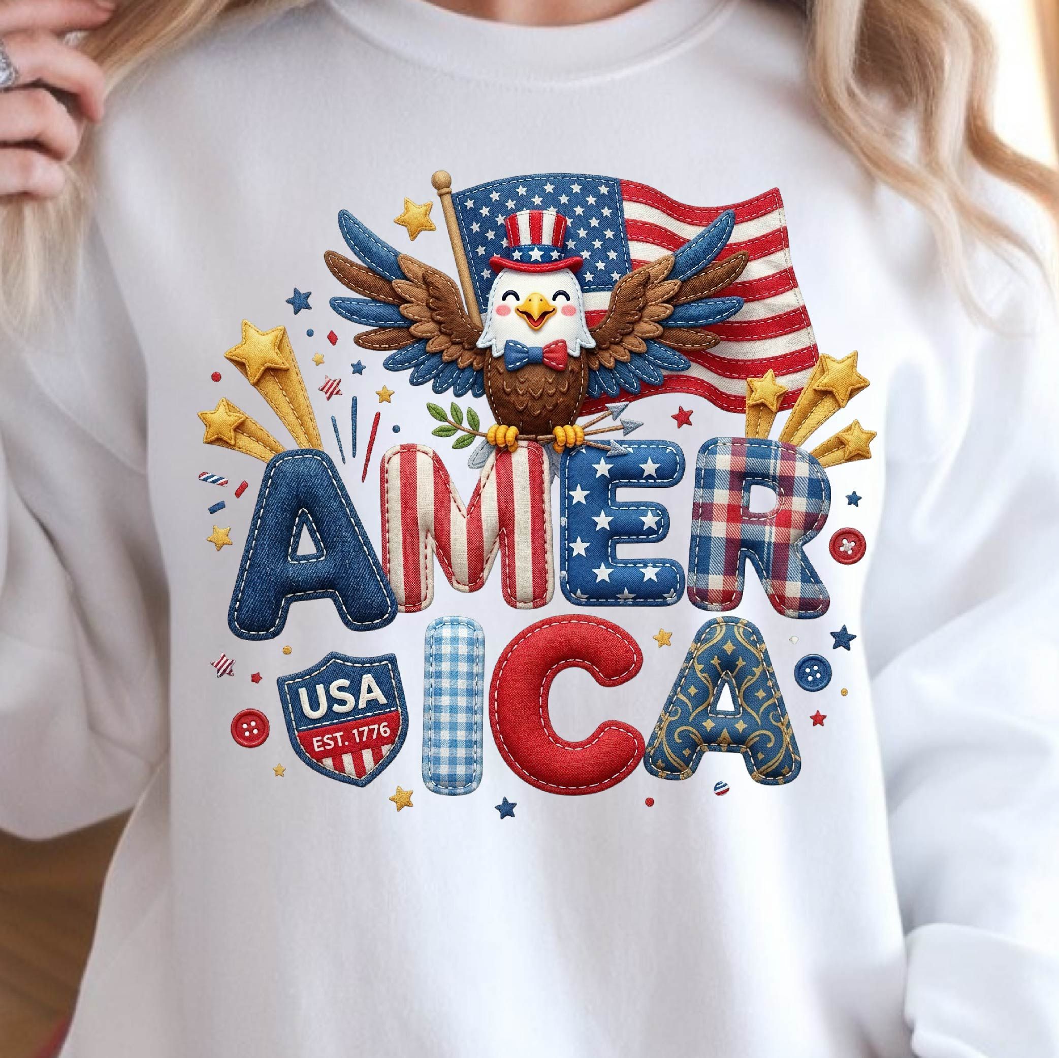 Patriotic Eagle America 4th Of July Graphic Tee natural 2xl t Shirt