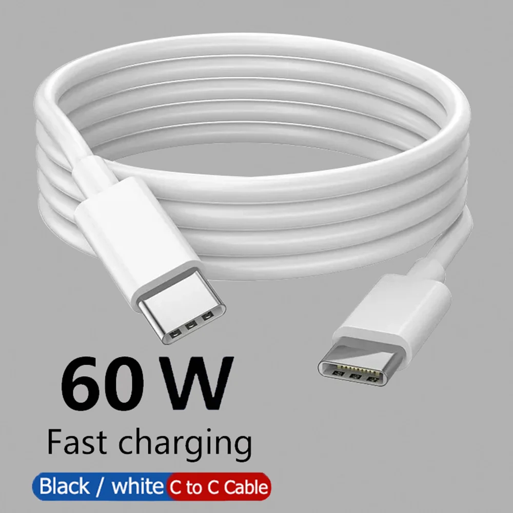 PD 60W USB C auf USB Typ C Kabel Schnelllade-Datenkabel für iPhone Samsung Xiaomi MacBook iPad Datenleitung Typ C auf Typ C 1m 2m Image